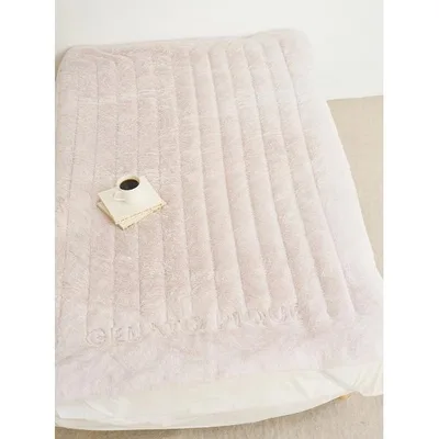 ベッド 寝具 「Sleep」ストライプロゴキルト敷きパッド(シングル)