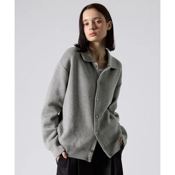 セーター ニット 「CLEL」Cashmere Merino Wool Blend Knit Shirt Cardigan / カシミヤメリノウールブレンド ニットシャツカーディガン メンズ レディース