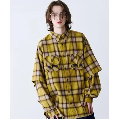 シャツ 「UNISEX」CHECK MULTI POCKET SHIRT/チェックマルチポケットシャツ メンズ レディース