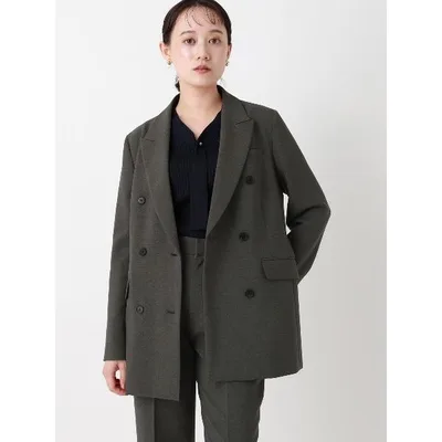 セレモニースーツ スーツ 「CLASSY.お仕事名品大賞2026AW セットアップ賞受賞」ダブルブレストジャケット/ウォッシャブル/ストレッチ/リッチトロピカ…