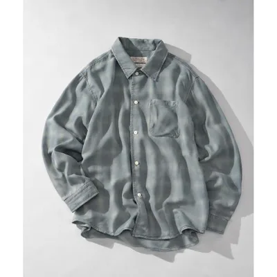 シャツ 「REMI RELIEF/レミレリーフ」ダメージテンセルオンブレーチェックシャツ メンズ