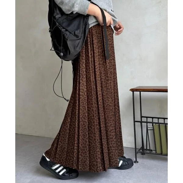 ロング スカート フェイクスエードプリーツスカート