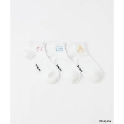くるぶし 靴下 「3足セット」ちいかわ キッズ レディース ちいかわ/ハチワレ/うさぎフェイス スニーカーソックス 94153241/93193141 レディース