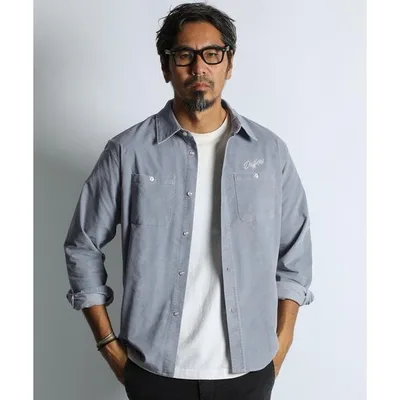 シャツ SULFUR DYE CORDUROY SHIRT:硫化染め ストレッチ コーデュロイシャツ メンズ