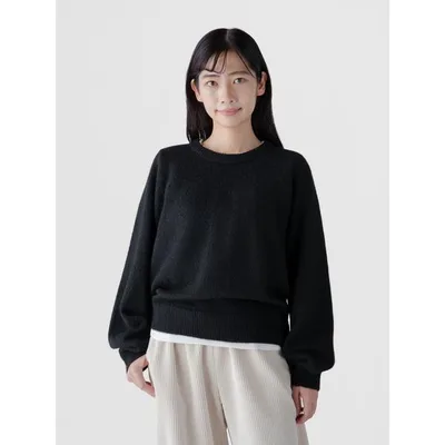 ニット セーター ふわもこ リラックスフィット クルーネックセーター レディース