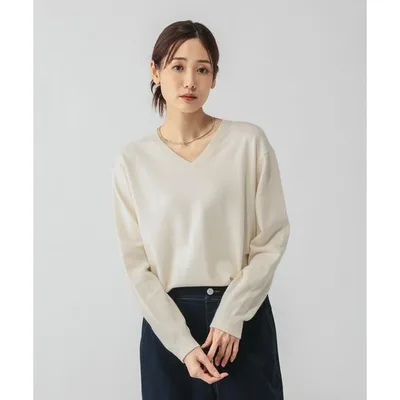 ニット セーター カシミヤタッチVネックプルオーバー/ 758522PO レディース