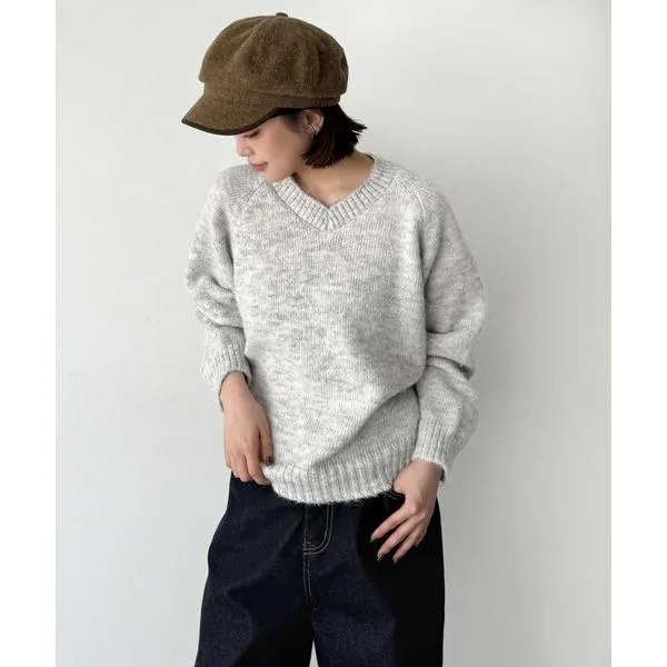 ニット セーター El mar ウール混Vネックニット レディース