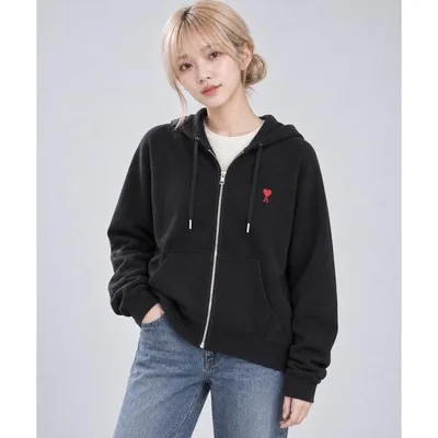 パーカー AMI PARIS / AMI SMALL HEART LOGO HOODIE ZIPUP レディース メンズ