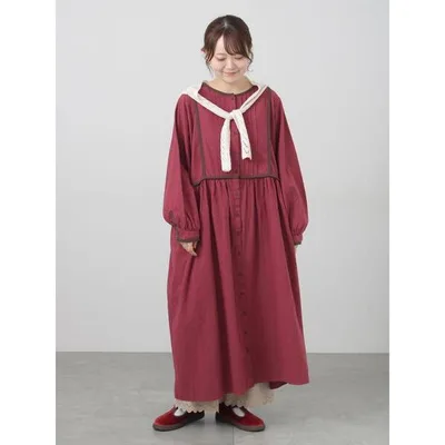 ワンピース 「販路限定」配色パイピングワンピース
