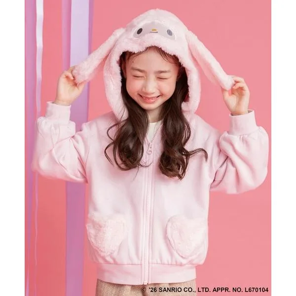 コート アウター 「サンリオキャラクターズ」マイメロディ&クロミフードパーカー キッズ 子供服 女の子