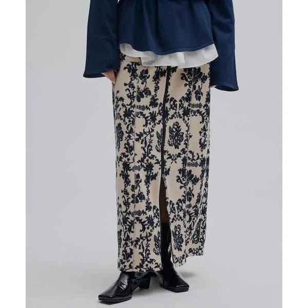 ロング スカート ZIP SLIT FLEECE SKIRT