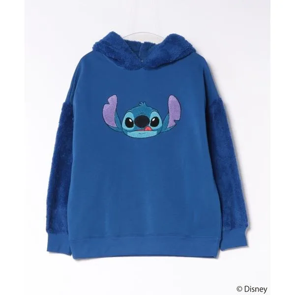 パーカー 裏起毛 「DISNEY/ディズニー」「Disneyキャラクターの部分ボア使いパーカーが登場!」袖ボア切り替えプルオーバーパーカー 裏起毛 保温 キャラク…