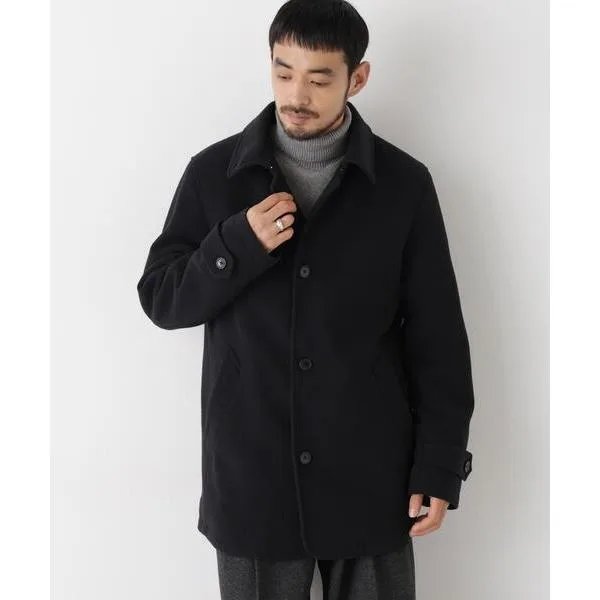 Stainless Steel Collar Coat Tech Melton Single Coat Men's