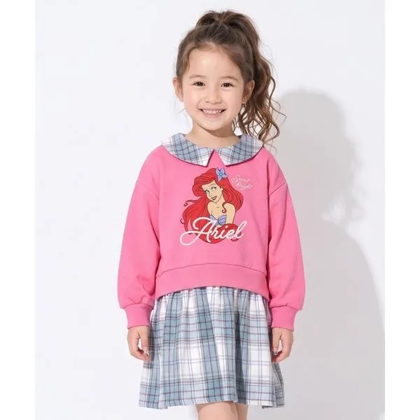 ワンピース ディズニー プリンセス / チェック柄ドッキングワンピース 2098K キッズ 子供服 女の子