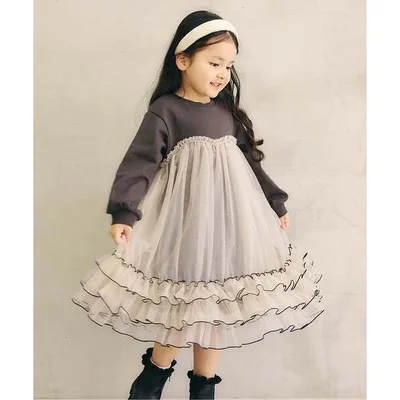 One piece kindergarten entrance ceremony mellow tulle docking dress kids children's clothing