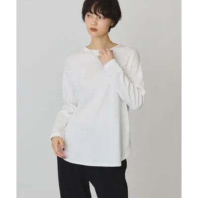 tシャツ 裾ラウンドクルーネックプルオーバー レディース