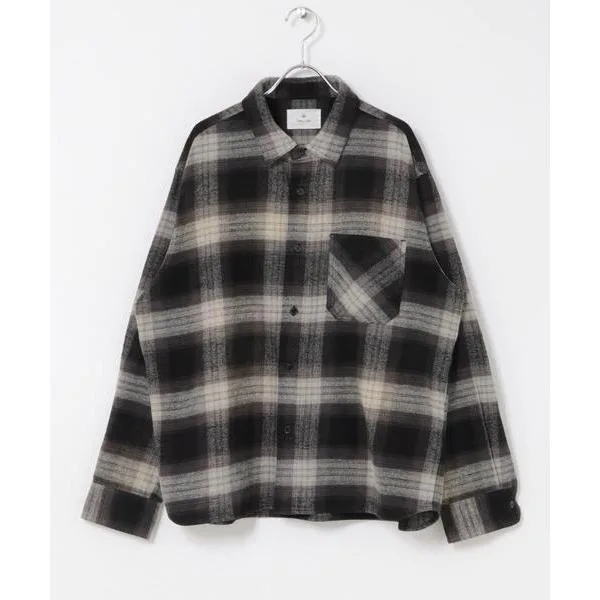 シャツ 起毛チェックレギュラーカラーシャツ メンズ