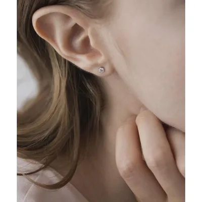 ピアス K10ホワイトゴールド 一粒 ピアス レディース