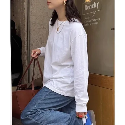 スマホショルダー tシャツ 累計販売2万枚突破!「United Athle」premium cotton rib long sleeve t-shirt / プレミアム コットン リブロングスリーブTシ…