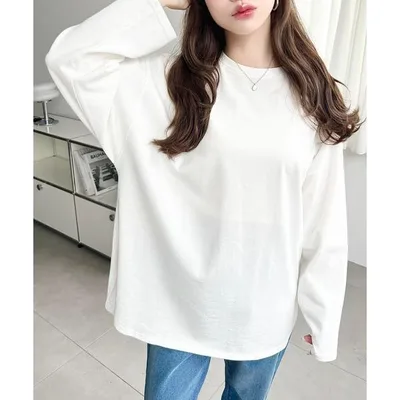 tシャツ 「累計販売枚数11万枚突破!」綿100%無地&ボーダー.オーバーサイズロングスリーブTシャツ レディース