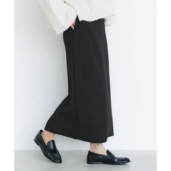 ロング スカート エンボス加工Iラインスカート