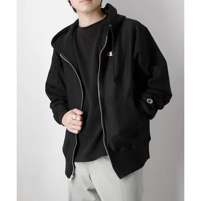 チャンピオン パーカー 裏起毛 CHAMPION REVERSE WEAVE FULL ZIP FOODIE ONE POINT US チャンピオン ワンポイント リバースウィーブ ジップ パーカー