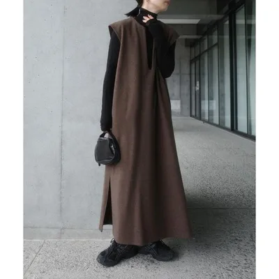 ワンピース キーネックロングベストワンピース