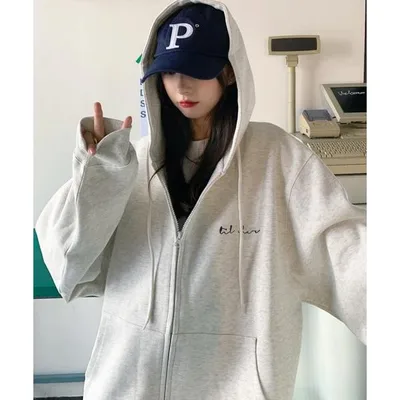 パーカー ミニロゴプリント オーバーサイズ 長袖 フーディ スウェット パーカー ジップパーカー レディース メンズ
