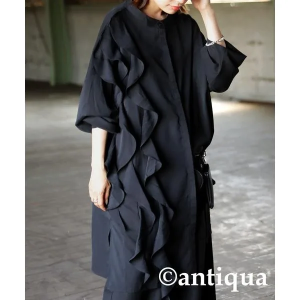 アンティカ antiqua ブラウス シャツ フリルデザインシャツ レディース