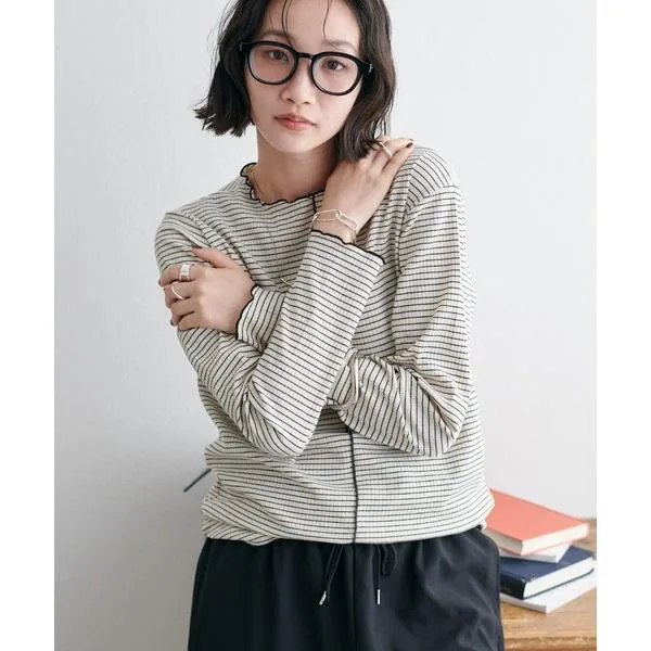 tシャツ 「新色追加!」「WEB限定」前後2WAYリブメローロングスリーブ レディース