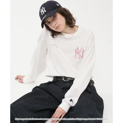 tシャツ MLB/メジャーリーグベースボール 別注 ワッペン刺繍 ビッグシルエット長袖Tシャツ レディース メンズ