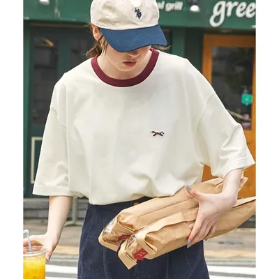 tシャツ 半袖 PENNEYS/ペニーズ 別注 THE FOX ロゴ ワッペン刺繍ワンポイント ルーズ半袖Tシャツ レディース メンズ