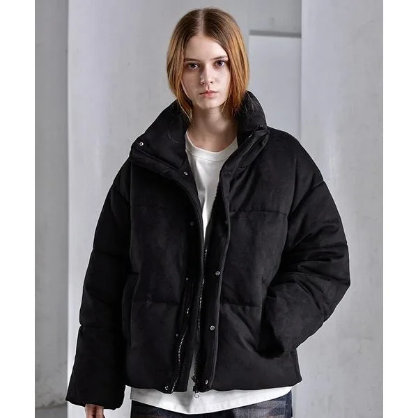 ダウンジャケット ダウン 「CLEL」Volume Highneck Short Padded Jacket/ボリュームハイネックショート中綿ジャケット メンズ レディース