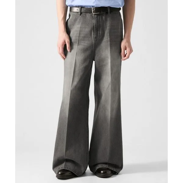 ワイドパンツ ジーンズ 「CLEL」Vintage Design Flare Denim Pants /ヴィンテージデザイン フレアデニムパンツ メンズ レディース