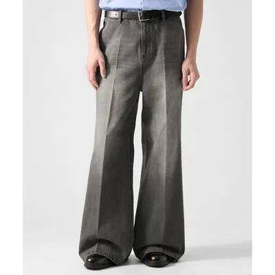 ワイドパンツ ジーンズ 「CLEL」Vintage Design Flare Denim Pants /ヴィンテージデザイン フレアデニムパンツ メンズ レディース