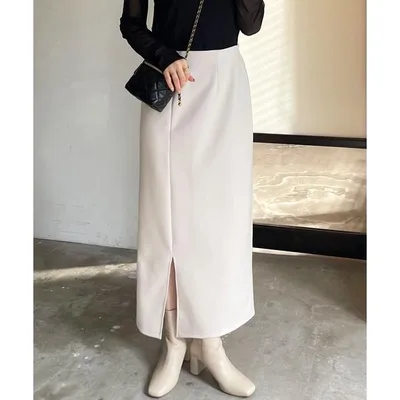 ロング スカート 「新色追加」すっきり見え!ストレッチタイトロングスカート