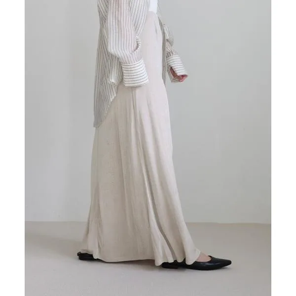 ロング スカート 「定番」シャイニーストレッチナローロングスカート