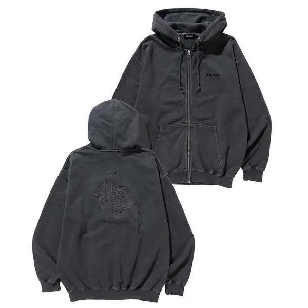 パーカー PIGMENT DYED EMBOSS LOGO ZIP HOODED SWEAT メンズ レディース