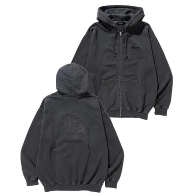 パーカー PIGMENT DYED EMBOSS LOGO ZIP HOODED SWEAT メンズ レディース