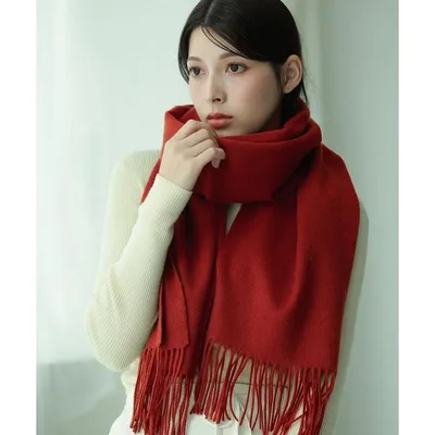 大判 マフラー ストール 「Filomo」カシミヤブレンドストールチェック無地 レディース メンズ