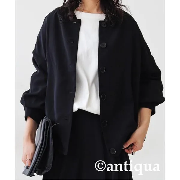 アンティカ antiqua コート アウター とろみ生地ジャケット レディース