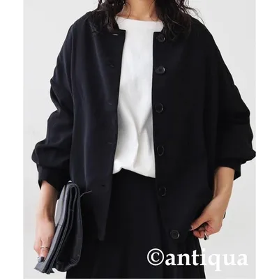 アンティカ antiqua コート アウター とろみ生地ジャケット レディース