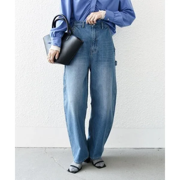 ワイドパンツ ジーンズ デニム デニムパンツ 「洗濯機可能」コクーンペインター デニムパンツ「SHIPS any DENIM」 レディース