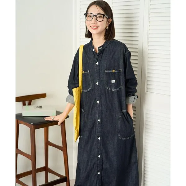 ワンピース 限定展開 Lee/リー 別注 FLARE MAXI ONEPIECE/フレア マキシ ワンピース(デニム)