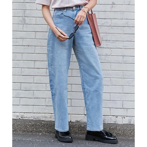 ワイドパンツ ジーンズ デニム デニムパンツ 「丈長めサイズあり!」撥水 カーブワイドデニム レディース