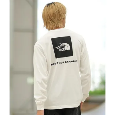 The North Face เสื้อยืด THE NORTH FACE The North Face เสื้อยืดแขนยาวแขนยาว Back Square โลโก้ Tee NT32442 ผู้ชายผู้หญิง
