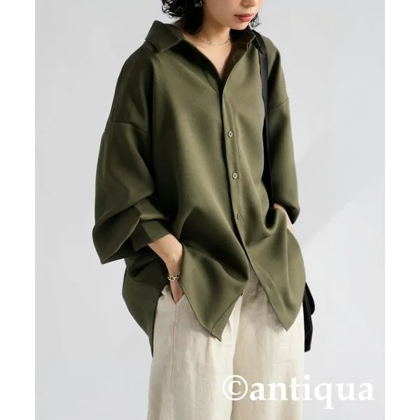 アンティカ antiqua ブラウス シャツ タック ドロップショルダー シャツ レディース メンズ