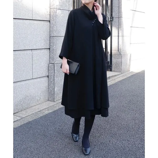 喪服 ワンピース 前開きフォーマルワンピース「入学式・卒業式・セレモニー・喪服・礼服」