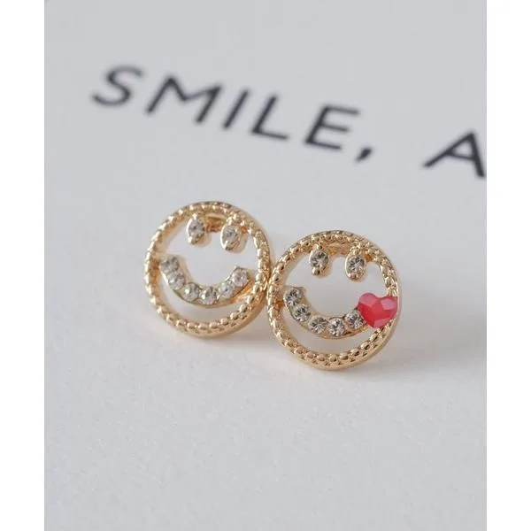 アレルギー対応 ピアス Blincouture/ハート付きスマイルピアス レディース