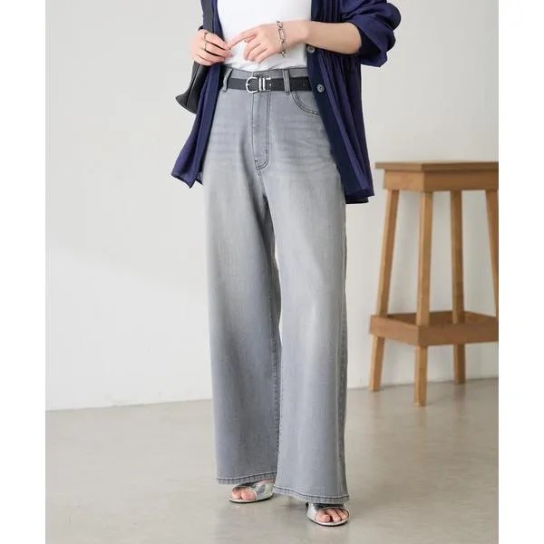 ワイドパンツ ジーンズ デニム デニムパンツ Q.anos/リラックススーパーワイド/WEB限定カラー・サイズ展開 レディース